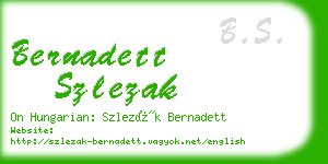 bernadett szlezak business card